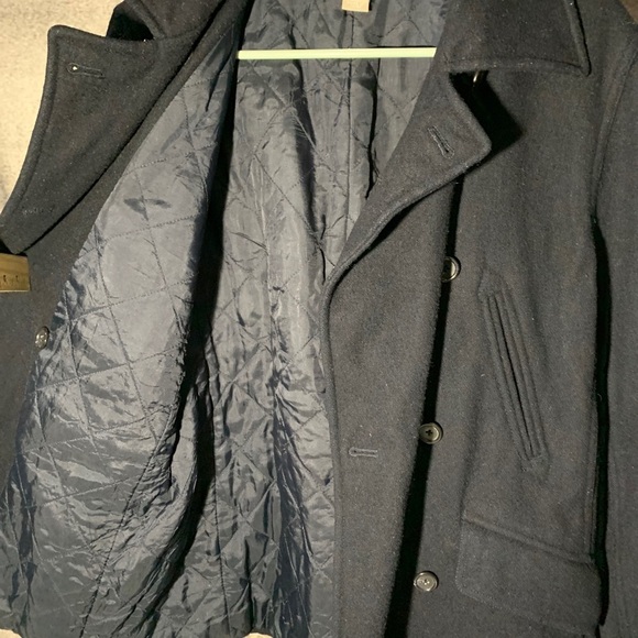 J. Crew Peacoat Insulated Navy Blue Dbl Breasted Wool & Rayon Size Petite Small - Picture 9 of 10
